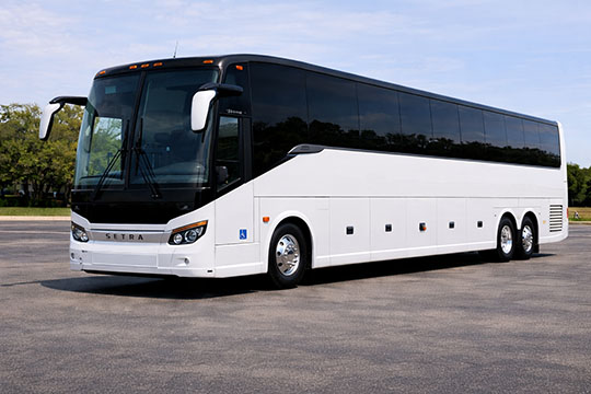 56-passenger charter bus available for charter in Fullerton, CA